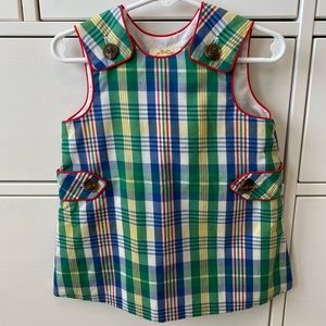 Beaufort Bonnet Primary Plaid jumper dress
